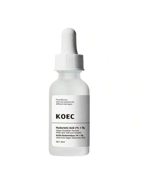 KOEC 1 أونصة سائلة 30% حمض الألفا هيدروكسي + 2% حمض البيتا هيدروكسي منعش للبشرة، 1 أونصة سائلة 2% حمض الهيالورونيك + فيتامين ب5 مجموعة ترطيب مشرقة للبشرة