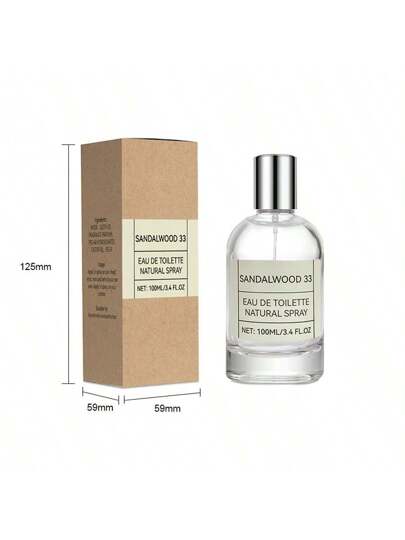 عطر رذاذ خشب الصندل 33 للرجال والنساء سعة 100 مل / 3.4 أونصة، رائحة فريدة مع ملاحظات خشبية وبودرية وجلدية ودافئة وحارة وأرجوانية