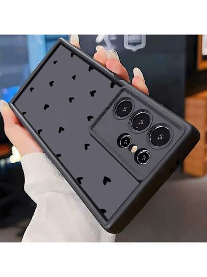 غطاء هاتف واقي ضد الصدمات بتصميم قلب مبسط، غير قابل للانزلاق، متوافق مع هواتف iPhone، Honor، Redmi، Galaxy