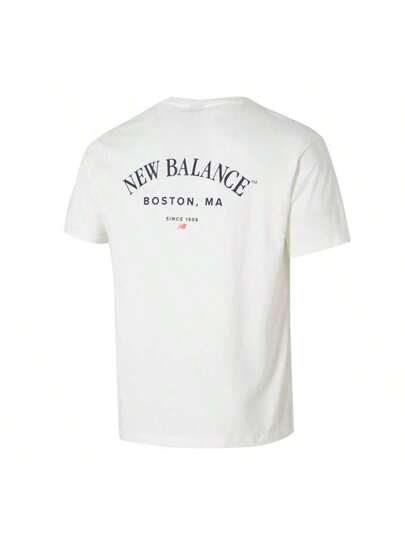 New Balance تيشرت رياضي قصير الأكمام قابل للتنفس للرجال للجري واللياقة البدنية والتدريب، الطراز: AMT51374-SST