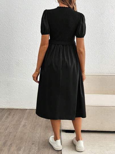 MaterniWear فستان الحمل ذو أكمام بوف ضيق وأنيق