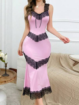 طقم تانكيني حريمي فستان نوم أنيق للنساء بتصميم جسم مشدود من الدانتيل والحشوة الجانبية بتصميم ذيل السمكة
