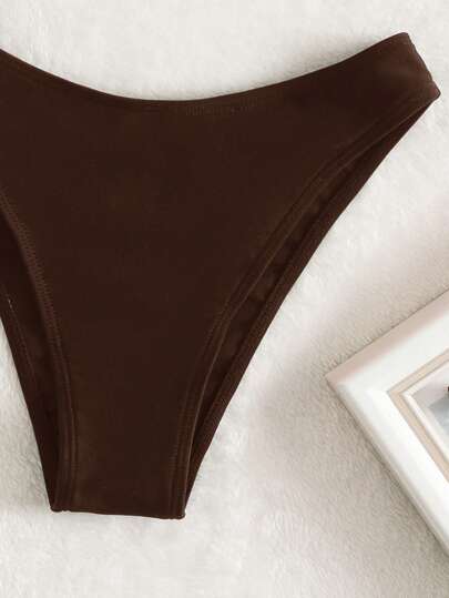 Swim Basics بيكيني بتصميم رفع الصدر باللون البني، ملابس سباحة لحفلات الشاطئ والعطلات للنساء، موسم الربيع/الصيف