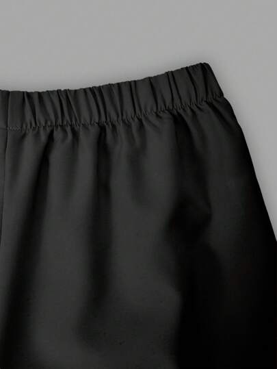SHEIN ChillGRL مجموعة ب- 2 قطعة لفتيات المراهقات، تي شيرت بياقة طاقم بطباعة حرفية + بنطلون كارجو، أسلوب ملابس الشارع الكاجوال
