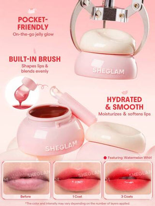 SHEGLAM مرطب شفاه "هيدرا جيلي بوكيت"-Sugar Swirl عيد الأب التخرج عيد الميلاد العطلة الربيع الصيف Y2K فاخر أزياء مكياج مستحضرات التجميل حفل شاطئ سفر تخييم في الهواء الطلق المدرسة الحرم الجامعي رحلة مهرجانات ديكور هدية حاضر وردة فتاة تنكر أفضل لون سحر أجواء