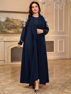 Al Najma عباءة عربية بسيطة وأنيقة للسيدات بمقاسات كبيرة، مناسبة للصيف، ثوب محتشم