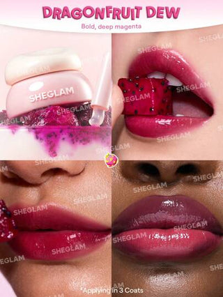 SHEGLAM مرطب شفاه "هيدرا جيلي بوكيت"-Dragonfruit Dew عيد الأب التخرج عيد الميلاد العطلة الربيع الصيف Y2K فاخر أزياء مكياج مستحضرات التجميل حفل شاطئ سفر تخييم في الهواء الطلق المدرسة الحرم الجامعي رحلة مهرجانات ديكور هدية حاضر وردة فتاة تنكر أفضل لون...