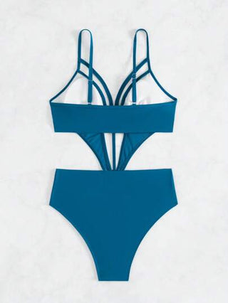 مايوه حريمي قطعة واحدة Swim SXY بدلة سباحة قطعة واحدة بلون واحد مفرغة، للعطلات والشاطئ