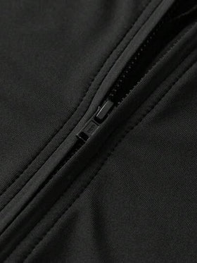 SHEIN TaviRue جمبسوت عادية اللون مصنوعة من الأكريليك للفتيات الصغيرات، ذات اصطناع نصف، ياقة عالية وضيقة في التصميم، ملابس رياضية كاجوال