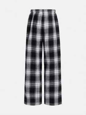 SHEIN زوجان من بناطيل نوم طويلة قطنية لأولاد المراهقين بخصر مشدود بحبل سحاب بتصميم كلاسيكي بسيط