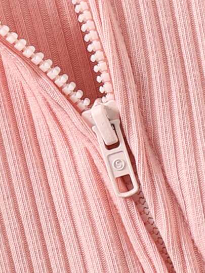SHEIN 3 قطع من بدلة رضيع الحديثة الناعمة بياقة دائرية وأكمام طويلة وسحاب للبطن ، ملابس داخلية مريحة مصنوعة من النسيج المحبوك