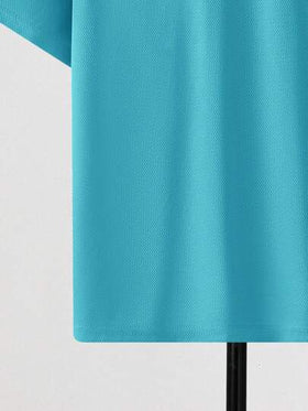 SHEIN 2 قطعة/مجموعة ملابس كاجوال للمراهقين الشباب بطباعة الأحرف، بتصميم عنق طاقم، مناسبة للصيف والرياضة والجري والأنشطة الخارجية
