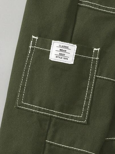 SHEIN بنطال جينز جوجر للأولاد الصغار مع ديكور وبطاقة غسيل عصرية، ملابس يومية للأولاد الصغار
