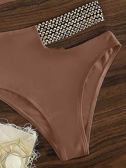Swim Chiccia طقم ملابس سباحة تانكيني للسيدات بلون واحد