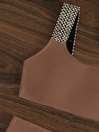 Swim Chiccia طقم ملابس سباحة تانكيني للسيدات بلون واحد