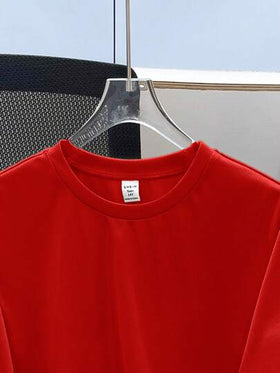 SHEIN مجموعة ملابس علوية وشورت بقص فضفاض مريح مزين بالبطاقة مناسبة للمراهقين, 2 قطعة/طقم، مناسبة للربيع والصيف