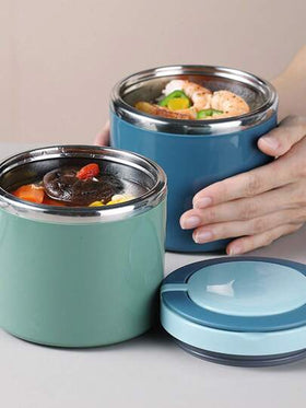 قارورة طعام معزولة حرارياً، وعاء حساء سعة 650~1000 مل ، صندوق غداء بنتو من الفولاذ المقاوم للصدأ مع مقبض، كوب إفطار، وعاء حساء محكم إلغلاق للعمل والسفر والرحلات والطلاب، صندوق عزل أو تبريد حفظ الأطعمة، قطعة متينة لا تسرب، معدات مدرسية