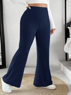 SHEIN EZwear بنطلونات سباندكس ذات خصر مرن للسيدات كبيرات الحجم بتصميم متسع عند الأخذ