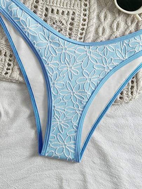 Swim Mod 2 حزمة ملابس صيفية شاطئية للنساء، ملابس علوية حمالات سباغيتي مزخرفة بنقشات زهور والجزء السفلي قصير قطعتي بكيني، بذلة السباحة