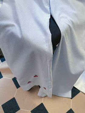 SHEIN بناطيل نسائية ذات ساقين واسعتين بطباعة الكرز المخطط ، كاجوال