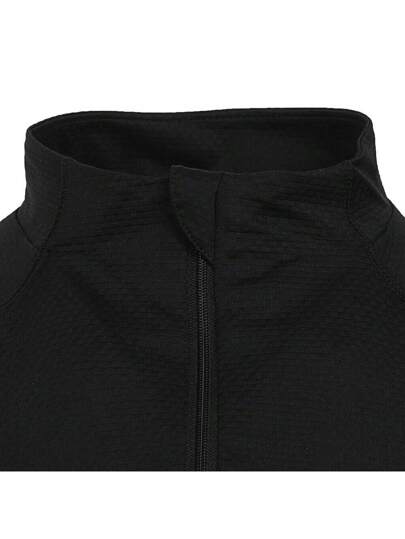 Adidas تي شيرت تريكو بأكمام طويلة و زيبر 1/4 بياقة رجالي، سلسلة GYM+، TJW7567