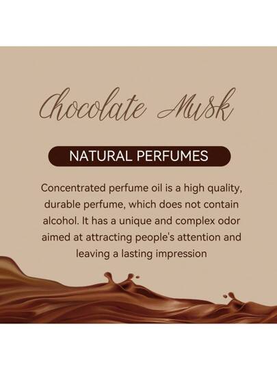 عطر المسك بنكهة الشوكولاتة خالي من الكحول بسعة 50مل، برائحة دائمة، غير مهيج، محمول