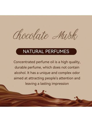 عطر المسك بنكهة الشوكولاتة خالي من الكحول بسعة 50مل، برائحة دائمة، غير مهيج، محمول