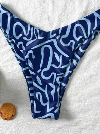 Swim Mod بيكيني مجموعة نساء عشوائية الطباعة بانديو كراعات مثير لموسم الربيع والصيف