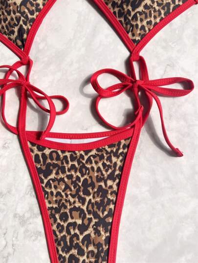 طقم تانكيني حريمي Swim SXY ملابس صيفية للشاطئ للنساء: بادي واحد قطعة بنمط جلد الفهد، ملابس سباحة أوروبية وأمريكية عصرية