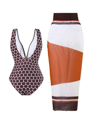 مايوه حريمي قطعة واحدة Swim Oasis مجموعة قطعتين جديدة عام 2025 للنساء: بدلة سباحة قطعة واحدة مطبوعة بشكل عشوائي مع غطاء تنورة شبكية ، ملابس شاطئ وعطلة صيفية مجموعة ملابس سباحة عادية
