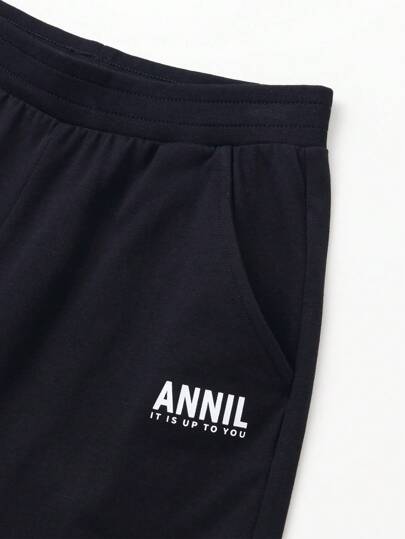 Annil بنطال كابري مُحبوك للأطفال، صيفي للأولاد الأطفال المتوسط السن