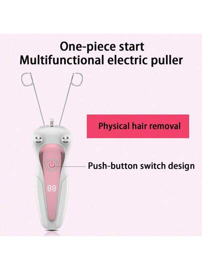 قطعة واحدة إزالة شعر الوجه الكهربائية لإناث قابل للشحن عبر USB - ماكينة حلاقة الوجه بدون ألم للذقن والشفاه والذراعين والساقين، ببطارية ليثيوم سعة 500 مللي أمبير، ناعم وسلس، هدية مثالية للعطلات - مزيل الشعر
