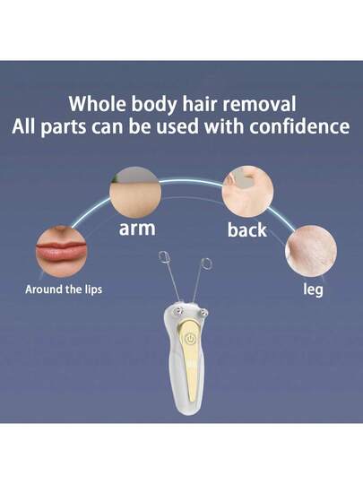 قطعة واحدة إزالة شعر الوجه الكهربائية لإناث قابل للشحن عبر USB - ماكينة حلاقة الوجه بدون ألم للذقن والشفاه والذراعين والساقين، ببطارية ليثيوم سعة 500 مللي أمبير، ناعم وسلس، هدية مثالية للعطلات - مزيل الشعر