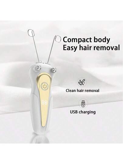 قطعة واحدة إزالة شعر الوجه الكهربائية لإناث قابل للشحن عبر USB - ماكينة حلاقة الوجه بدون ألم للذقن والشفاه والذراعين والساقين، ببطارية ليثيوم سعة 500 مللي أمبير، ناعم وسلس، هدية مثالية للعطلات - مزيل الشعر
