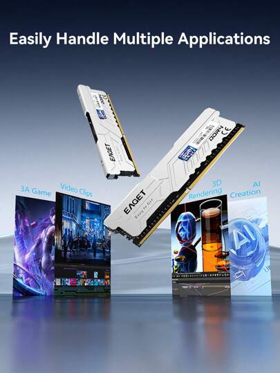 ذاكرة عشوائية DDR4 بسعة 32 جيجابايت (2 * 16 جيجابايت) بسرعة 3200 ميجاهرتز، ذاكرة عشوائية DDR4 سعة 8 جيجابايت/16 جيجابايت (2 * 8 جيجابايت) بسرعة 3200 ميجاهرتز، ذاكرة أداء عالي للألعاب سطح المكتب