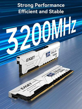 ذاكرة عشوائية DDR4 بسعة 32 جيجابايت (2 * 16 جيجابايت) بسرعة 3200 ميجاهرتز، ذاكرة عشوائية DDR4 سعة 8 جيجابايت/16 جيجابايت (2 * 8 جيجابايت) بسرعة 3200 ميجاهرتز، ذاكرة أداء عالي للألعاب سطح المكتب