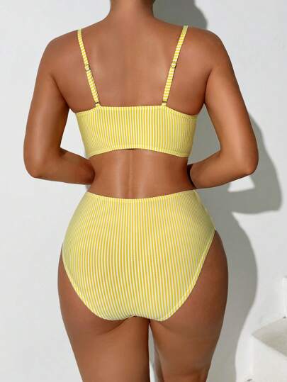Swim بيكيني بألوان أحادية وخطوط