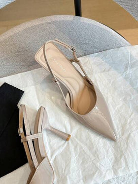 Xin Jing Shoes أحذية نسائية ذات كعب عالي وحزام كاحل بأصبع قدم مدبب، موضة متعددة الاستخدامات للتنقل والحفلات الزفاف، أنيقة وذات كعب رفيع
