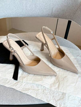 Xin Jing Shoes أحذية نسائية ذات كعب عالي وحزام كاحل بأصبع قدم مدبب، موضة متعددة الاستخدامات للتنقل والحفلات الزفاف، أنيقة وذات كعب رفيع