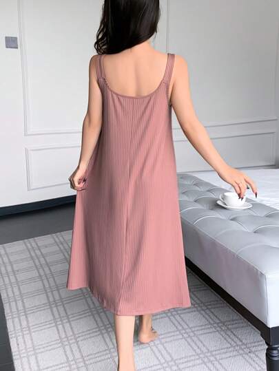 SHEIN فستان منزلي نسائي مع تعليقة أنيقة على شكل فيونكة ثلاثية الأبعاد