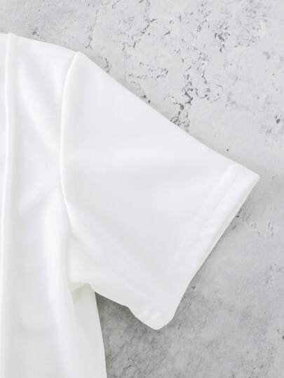 SHEIN 2 قطعة مجموعة شورت قصير عادي مطبوع بحروف للفتيان المراهقين، مناسب للارتداء اليومي والرياضي