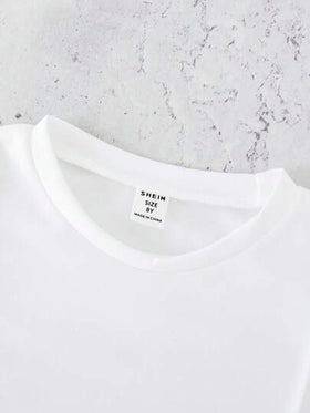 SHEIN 2 قطعة مجموعة شورت قصير عادي مطبوع بحروف للفتيان المراهقين، مناسب للارتداء اليومي والرياضي