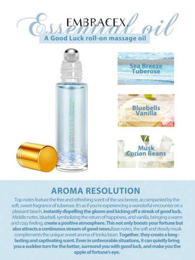 EMBRACEX. زيت عطري أساسي محظوظ 20 مل، عطر أروماثيرابي طبيعي بتركيبة رول-أون، يجلب طاقة إيجابية وحظ جيد، يرفع المزاج ويحمل أخبار سارة، هدية للصديق أو الصديقة، مبخر منزلي، رائحة طويلة الأمد