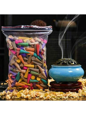 300 قطعة/عبوة من البخور المخروطي، عبق طبيعي متعدد العطور. للتأمل وال-يوجا والتنقية والعلاج بالعطور