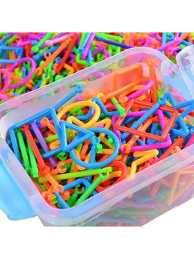 100/200 قطعة من طقم مكعبات بناء عصا السحر - مكعبات بناء للأطفال، لعبة DIY تعليمية، طقم بناء هندسي لإطلاق خيال الأطفال، مجموعة متعددة الألوان والأشكال، هدية مثالية لعيد الميلاد والأعياد والاحتفالات وألعاب البناء