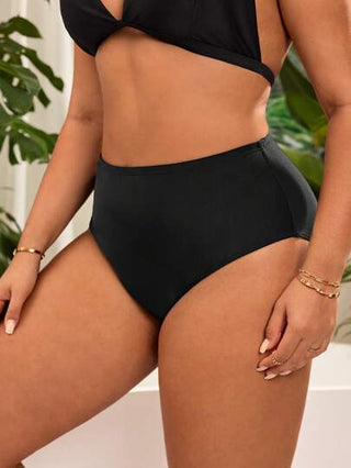 Swim Basics سراويل بيكيني ذات لون واحد مقاسات كبيرة ل- الشاطئ والعطلات