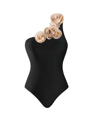 Swim Oasis بادي أسود من قطعة واحدة مع تغطية طويلة من الشبك اللون البيج مناسب لحجم كبير، مناسب لعطلة الشاطئ