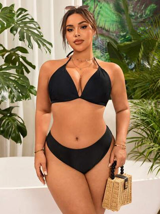 Swim Chiccia بيكيني سفلي أسود للسيدات بمقاس كبير للعطلات العادية