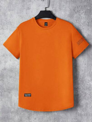 ملابس رجالي Manfinity ModaGents تي شيرت رجالي كاجوال ضيق الياقة قصير الأكمام بطباعة حروف، مناسب للارتداء اليومي