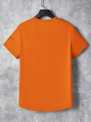 ملابس رجالي Manfinity ModaGents تي شيرت رجالي كاجوال ضيق الياقة قصير الأكمام بطباعة حروف، مناسب للارتداء اليومي